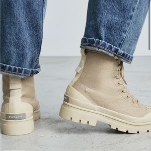 Everlane Canvas Utility Boot in Light Khaki